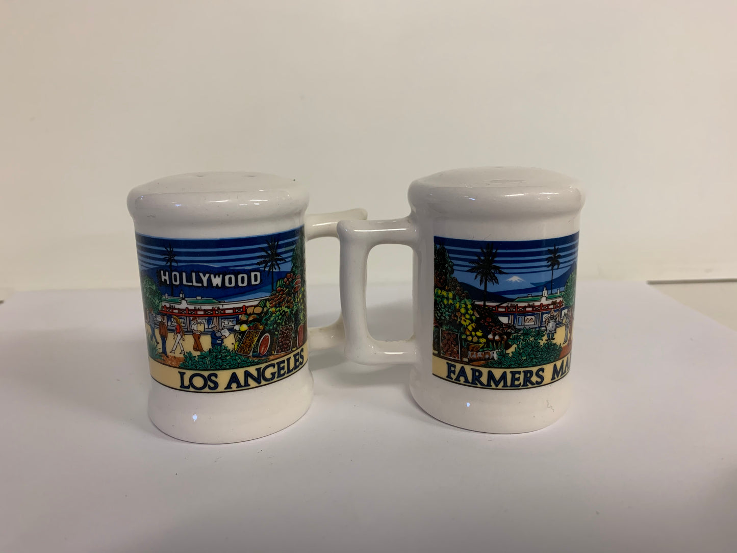 Vintage Karol Western Souvenir Los Angeles Farmers Market Salt and Pepper Shaker Set