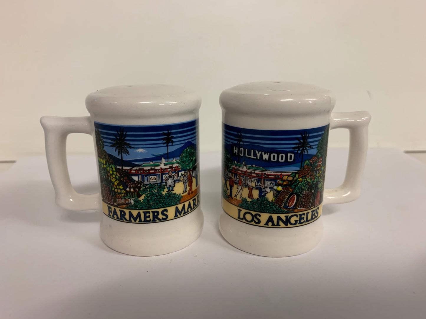 Vintage Karol Western Souvenir Los Angeles Farmers Market Salt and Pepper Shaker Set