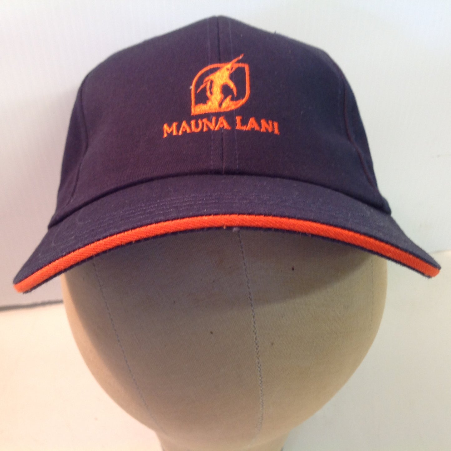 Vintage Texace Pro 98 Black with Orange Piping Mauna Lani Golf Course Hawaii Souvenir Floral Baseball Cap