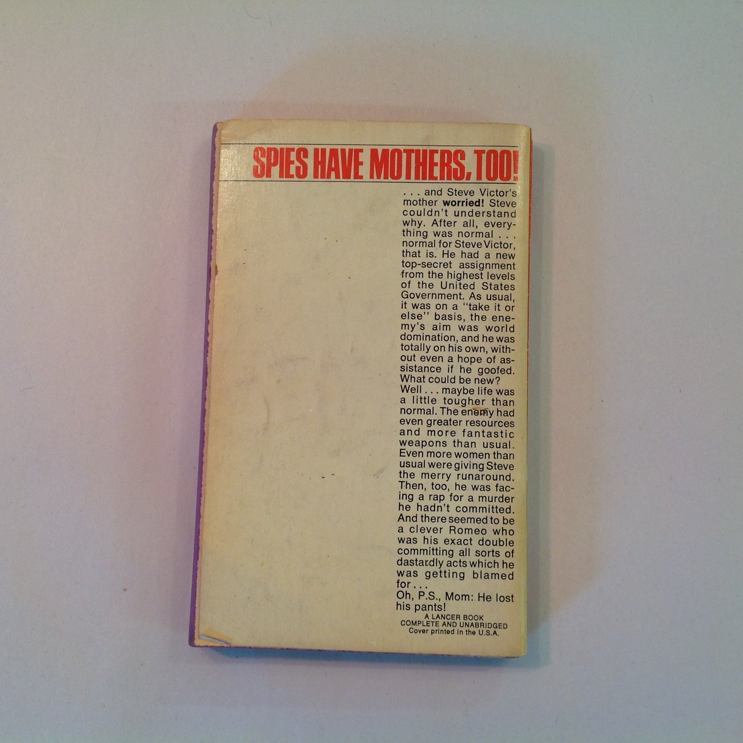 Vintage 1969 Mass Market Paperback My Son, The Double Agent Ted Mark Man From O.R.G.Y.