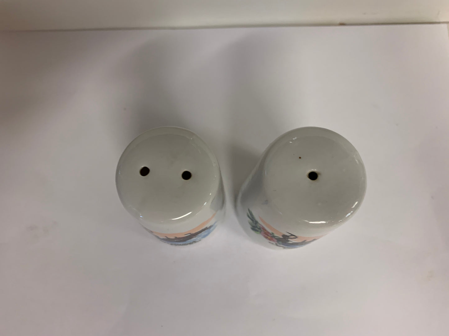 Vintage Souvenir Savannah Georgia Salt and Pepper Set with Steamboat Scene