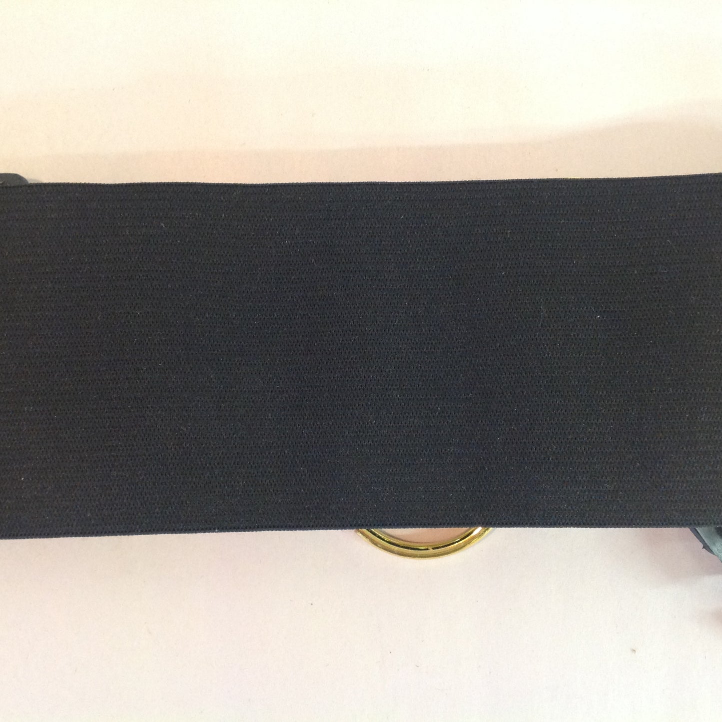 XL Black Stretch Belt Gold Tone Lion Head Knocker Buckle Snap Faux Reptile 7