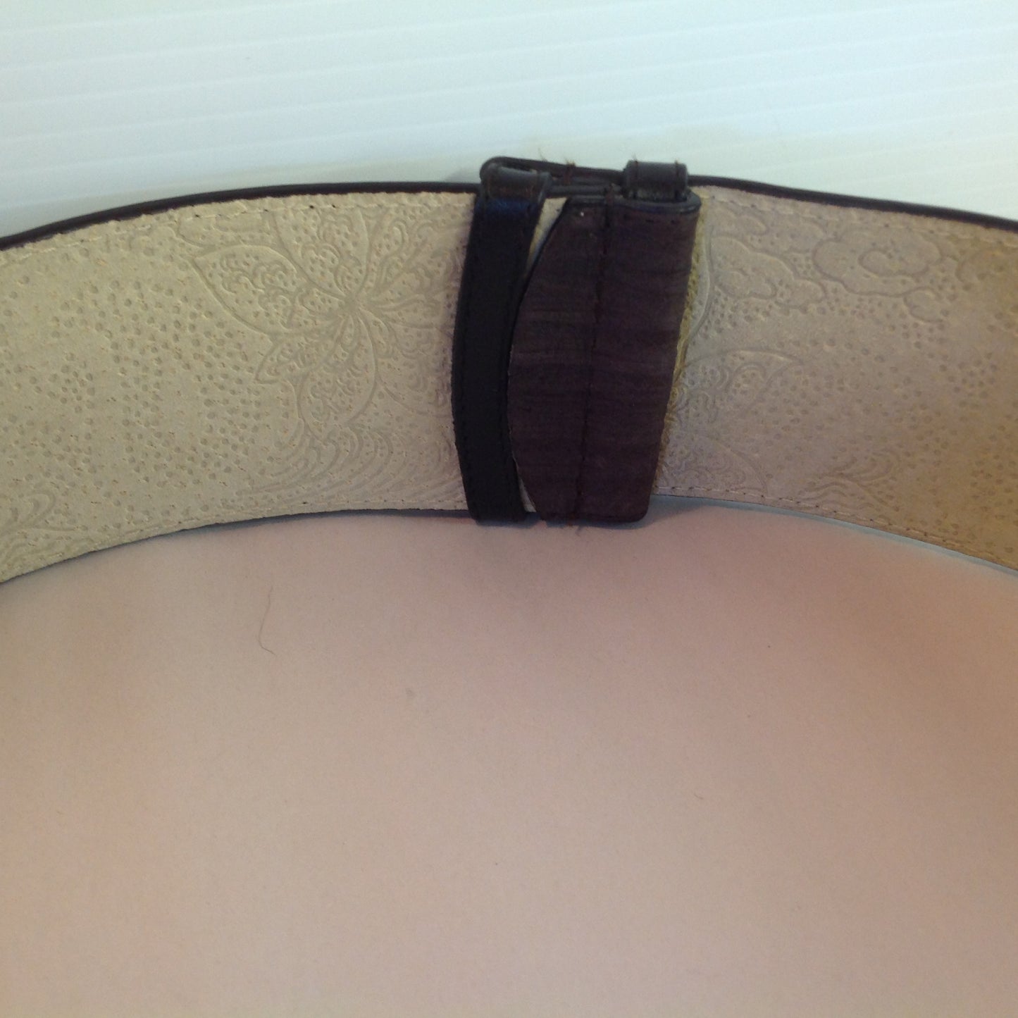 Women's Large Coldwater Creek Leather Pleated Hipslung Belt Hook Clasp with Tags 8