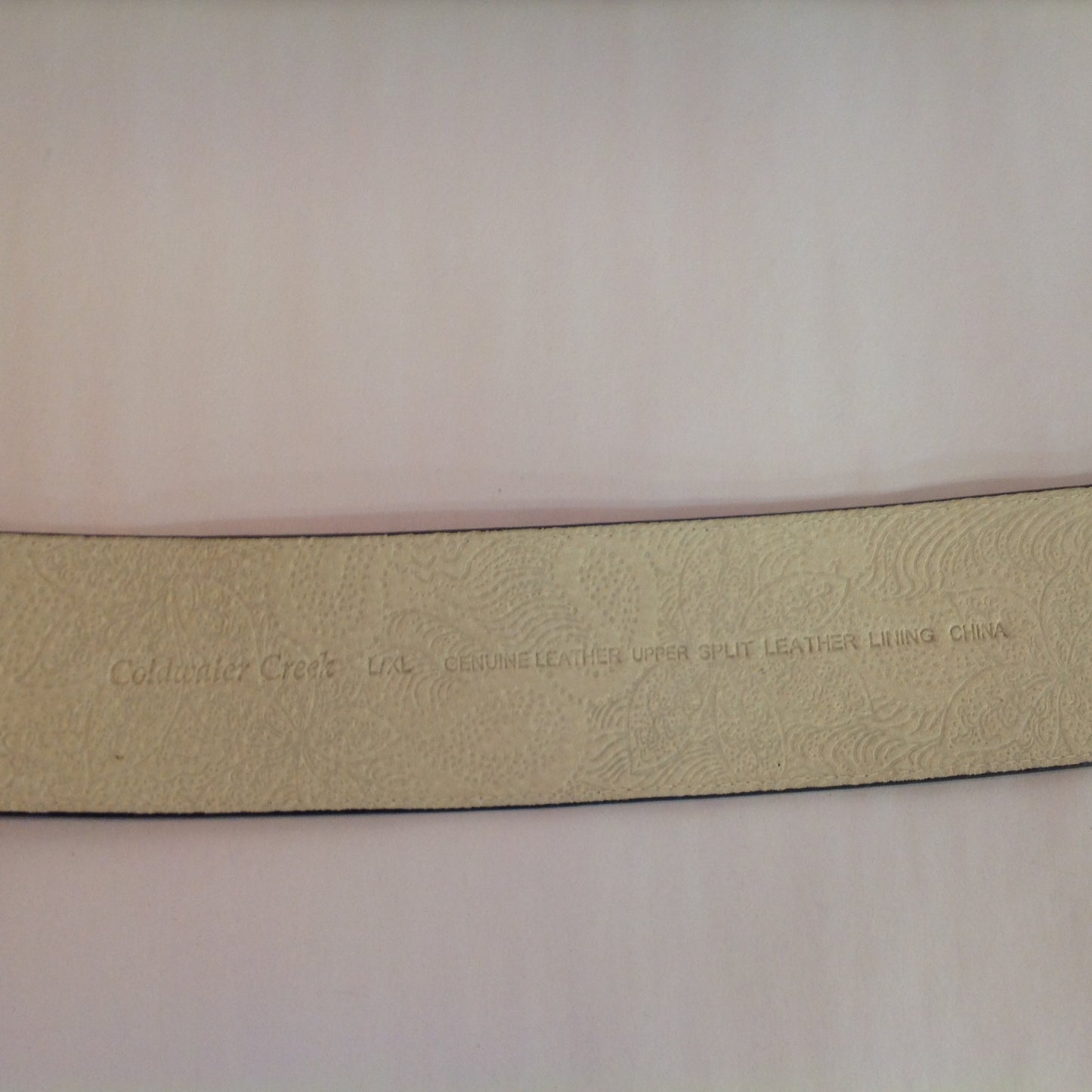 Women's Large Coldwater Creek Leather Pleated Hipslung Belt Hook Clasp with Tags 8