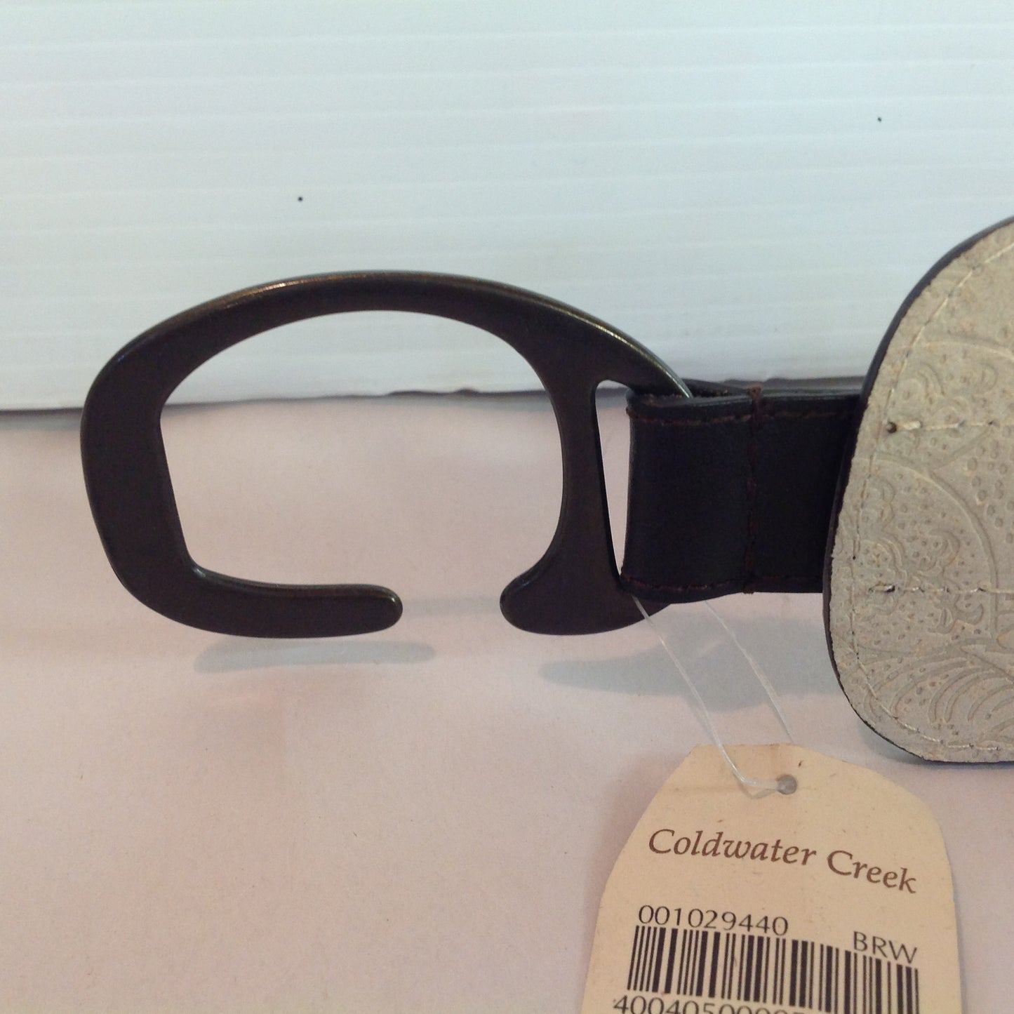 Women's Large Coldwater Creek Leather Pleated Hipslung Belt Hook Clasp with Tags 8