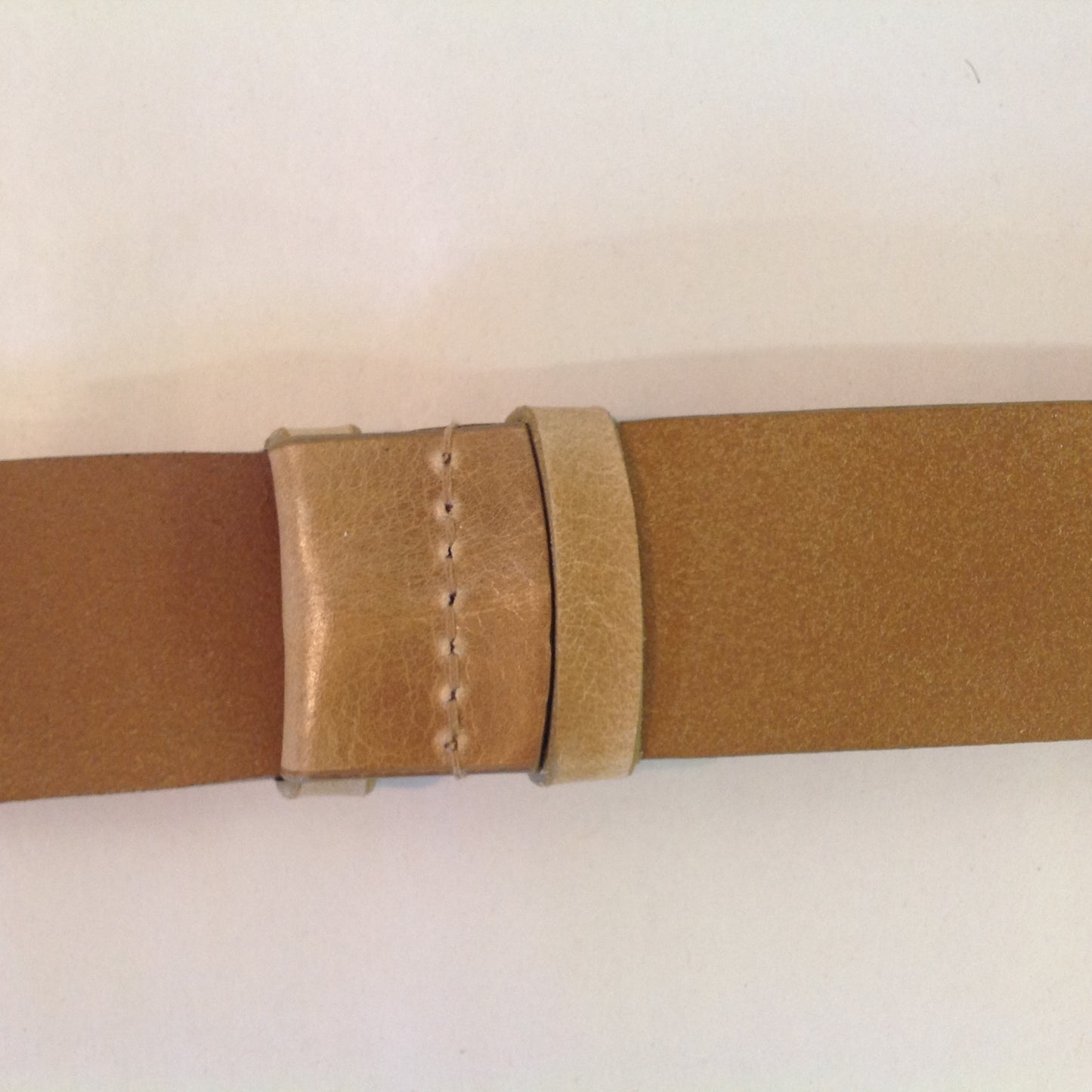 Tan Leather Coldwater Creek Ladies' Belt Silvertone Crescent Filigree and Circle Buckle 2