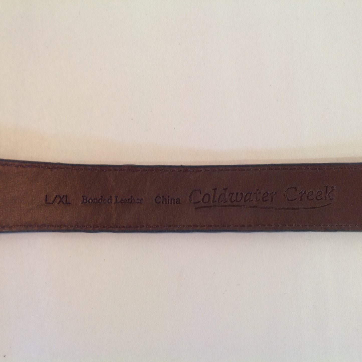 Coldwater Creek Women's L/X Dark Brown London Woven Hip Slung Gold Tone Hook Hoop Belt with Tags 41