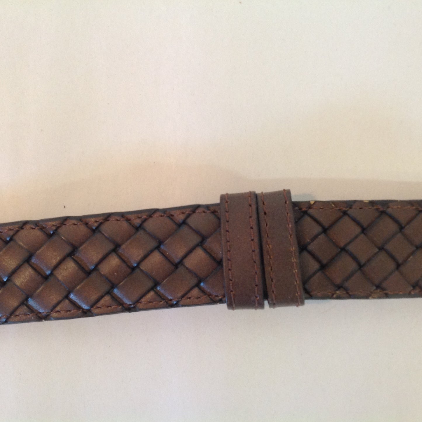 Coldwater Creek Women's L/X Dark Brown London Woven Hip Slung Gold Tone Hook Hoop Belt with Tags 41