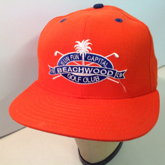 Vintage 1988 New Era 5950 Pro Model Beachwood Golf Club Sun Fun Capital North Myrtle Beach Tournament Souvenir Orange Baseball Cap