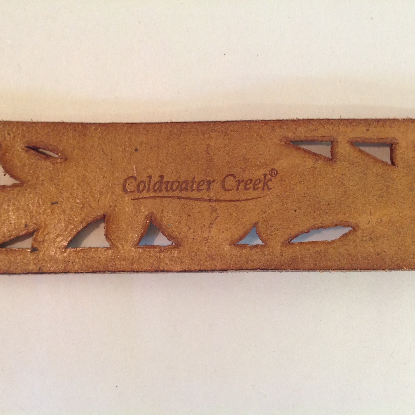 Coldwater Creek Women's XL Tan Belt Studded Laser Cut Spiral Wing Motif with Tags 19