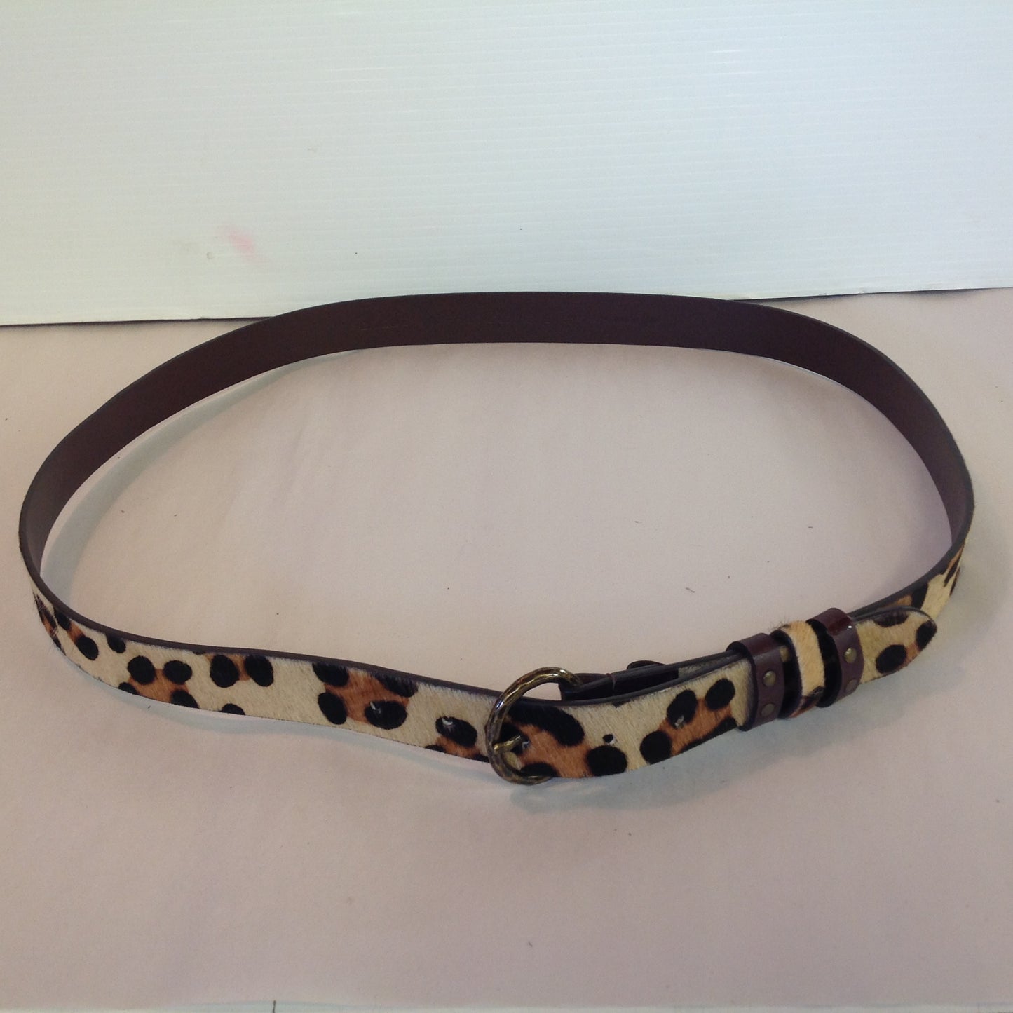 Chico's Women's Large Cheetah Print Genuine Haircalf Leather Belt 20