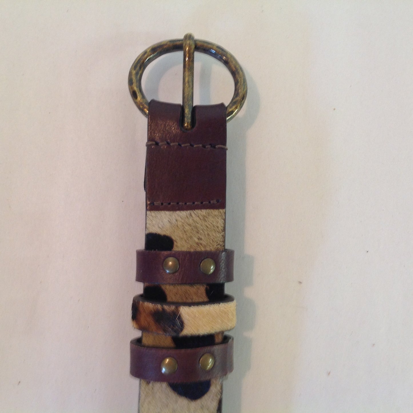 Chico's Women's Large Cheetah Print Genuine Haircalf Leather Belt 20