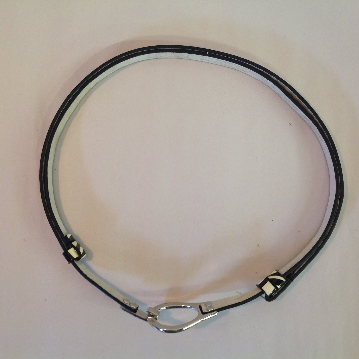 Vintage Chico's Women's M/L Leather Zebra Print Metal Hook and Hoop Belt 21