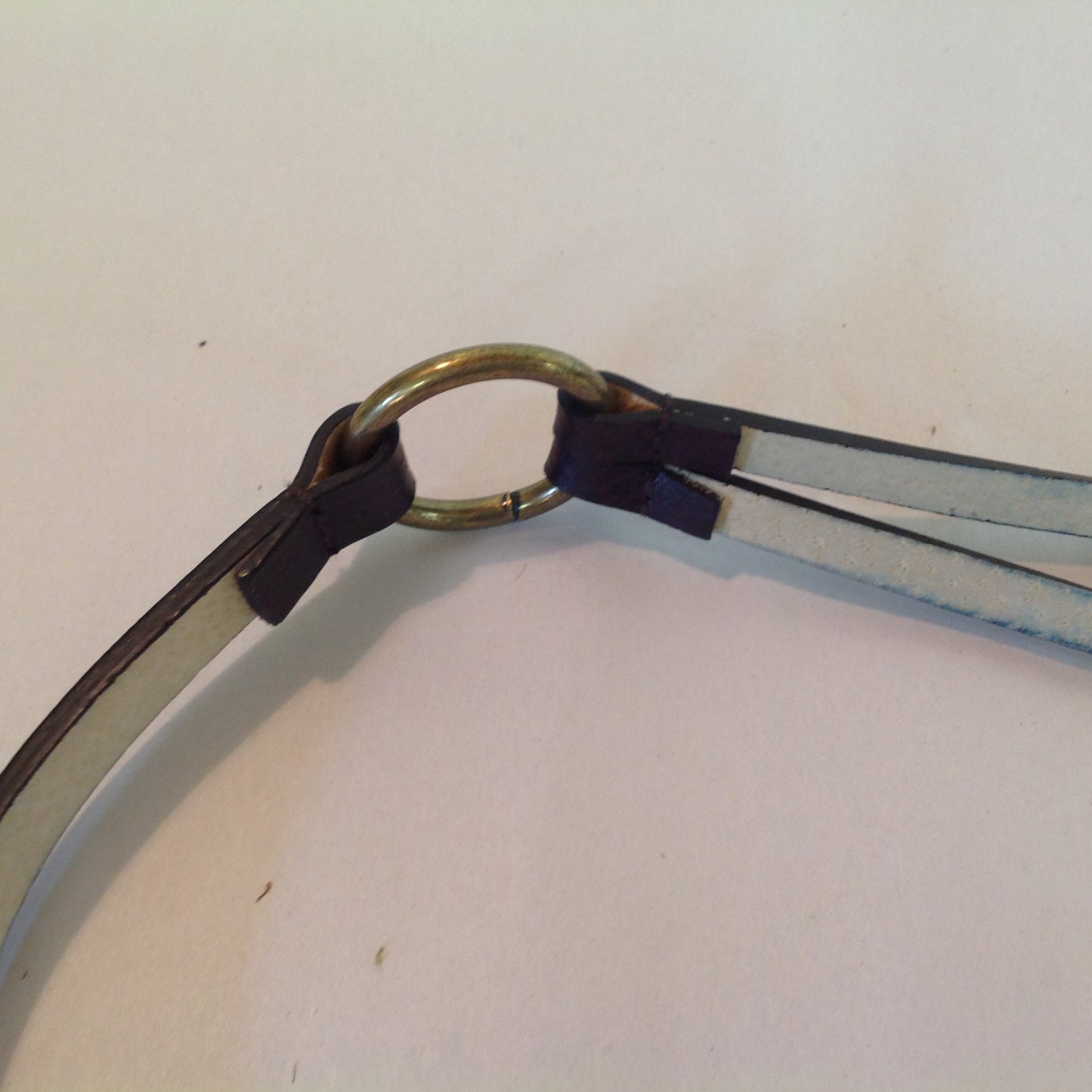 Vintage Dark Brown Chico's Leather Bridle Hoop Style Women's M/L Hook Hoop Closure Belt 22