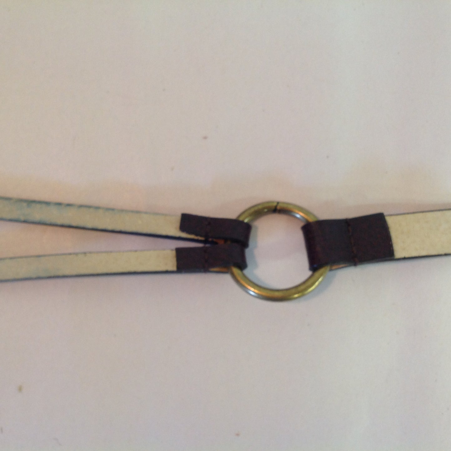 Vintage Dark Brown Chico's Leather Bridle Hoop Style Women's M/L Hook Hoop Closure Belt 22