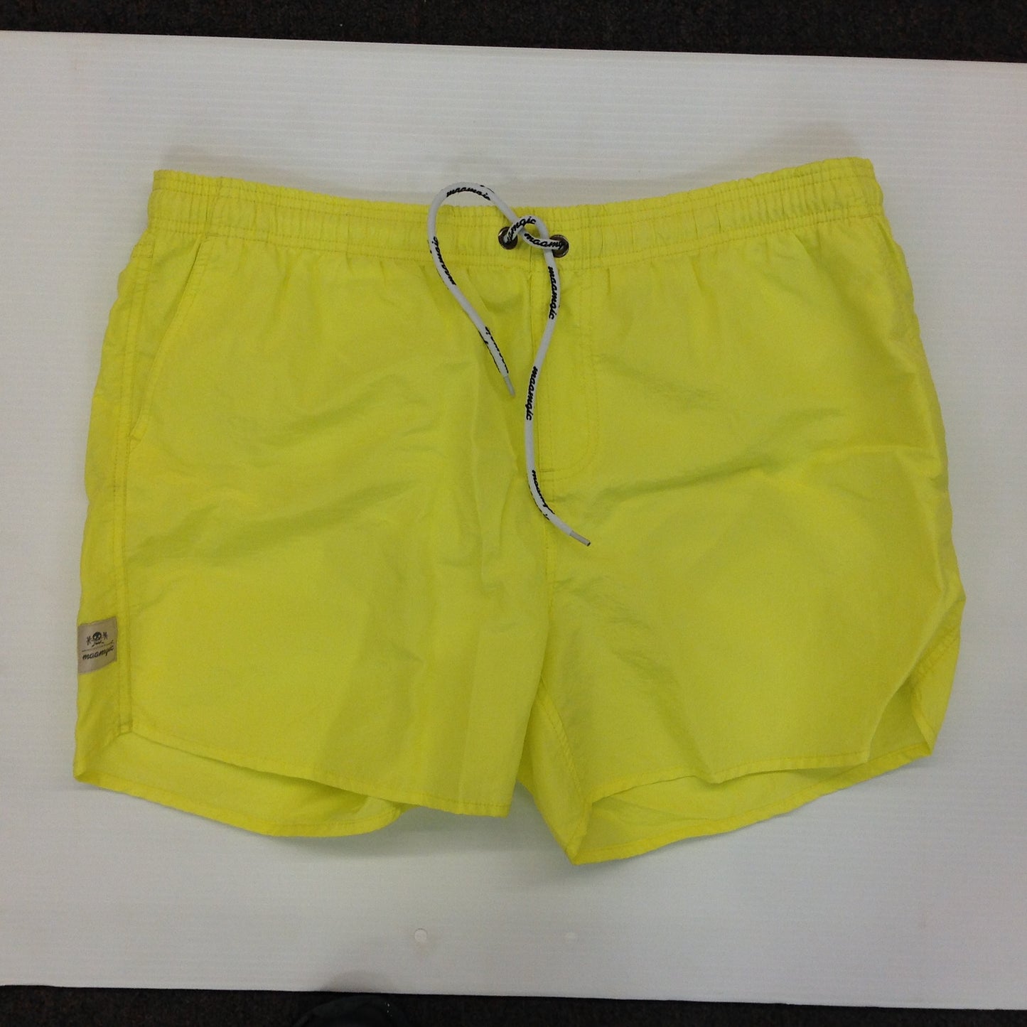 2017 Maamgic Men's Retro Day Glo Yellow 2XL Swim Trunks