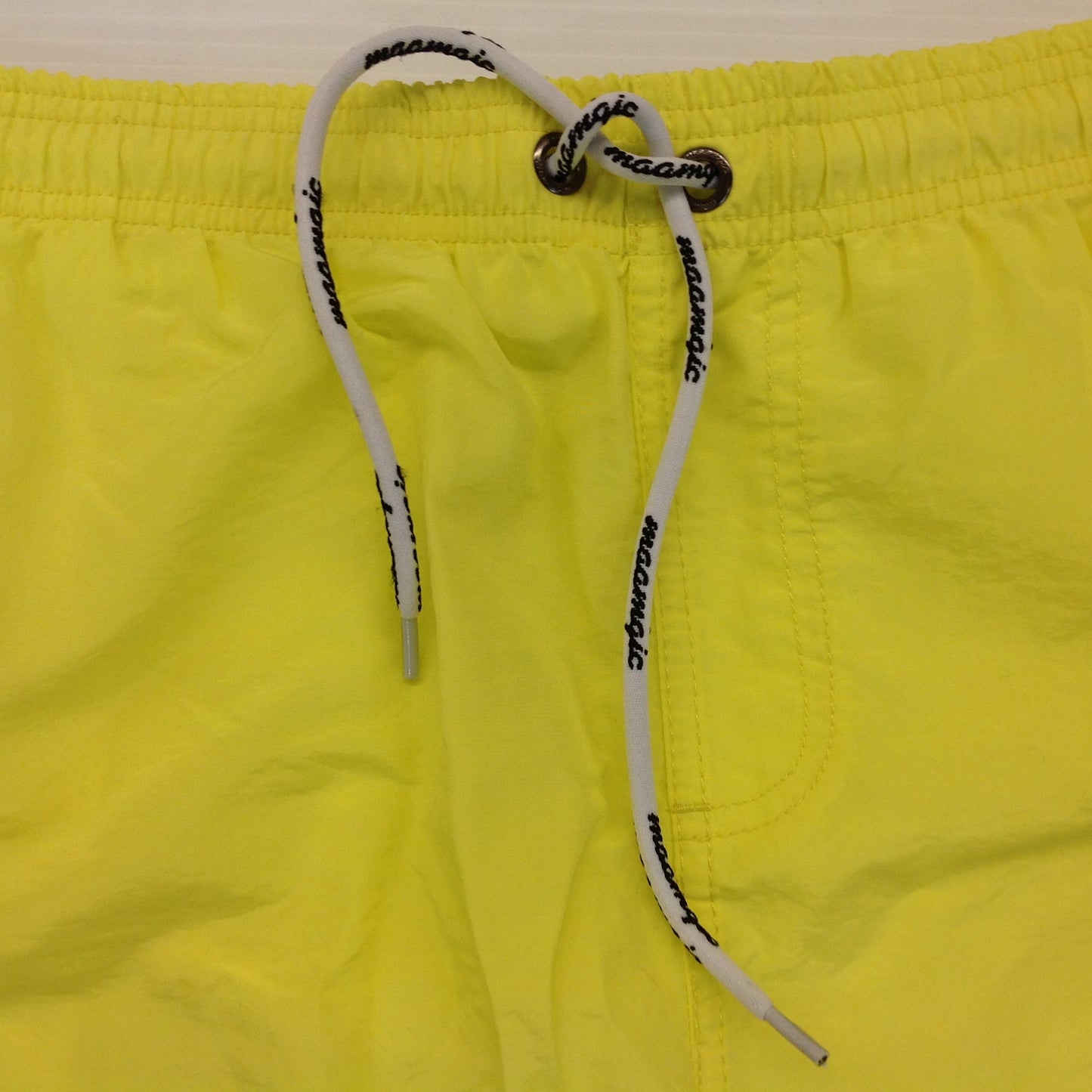 2017 Maamgic Men's Retro Day Glo Yellow 2XL Swim Trunks