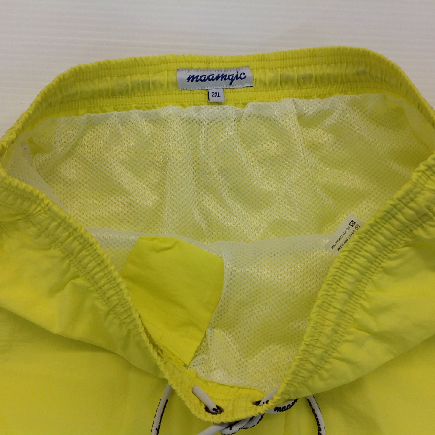 2017 Maamgic Men's Retro Day Glo Yellow 2XL Swim Trunks