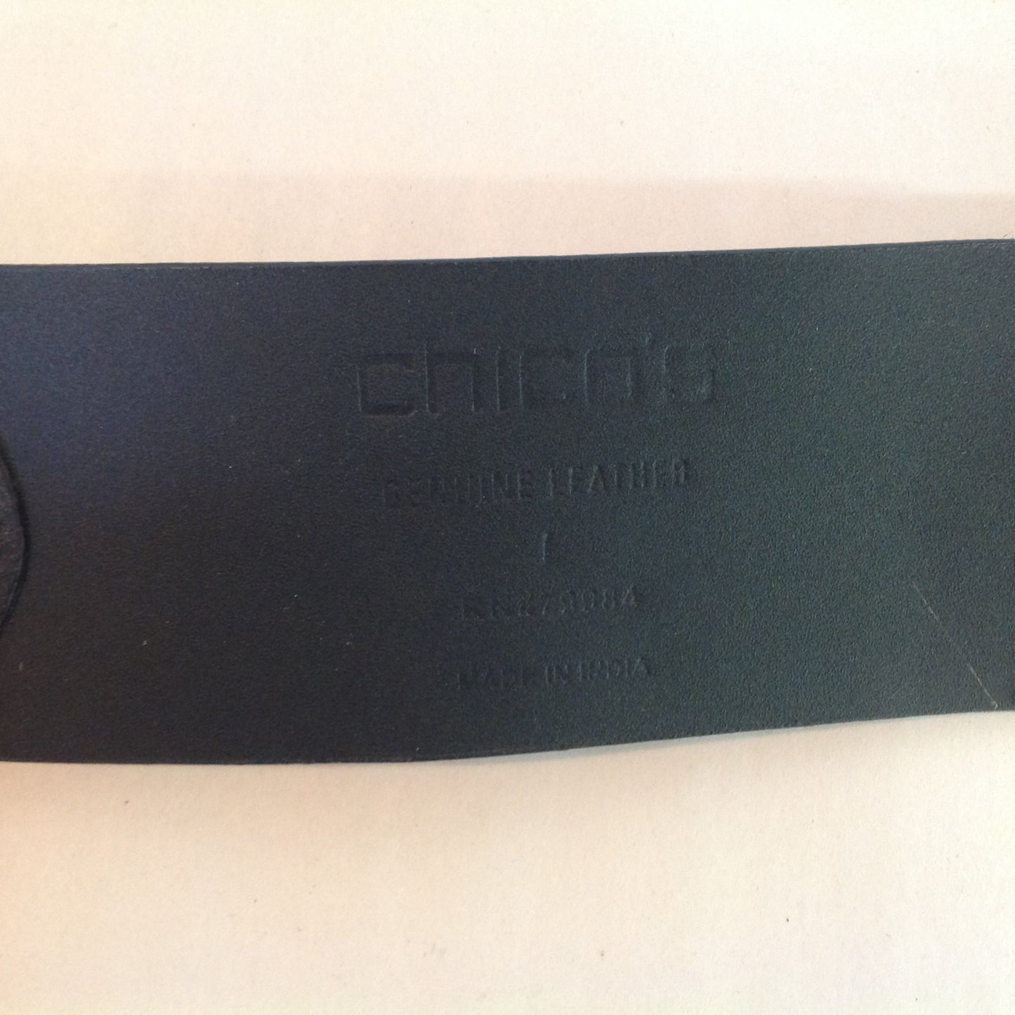 Chico's Black Leather Women's Large Stretch Belt Silver Tone Radiant Flower Classic Concho Look 27