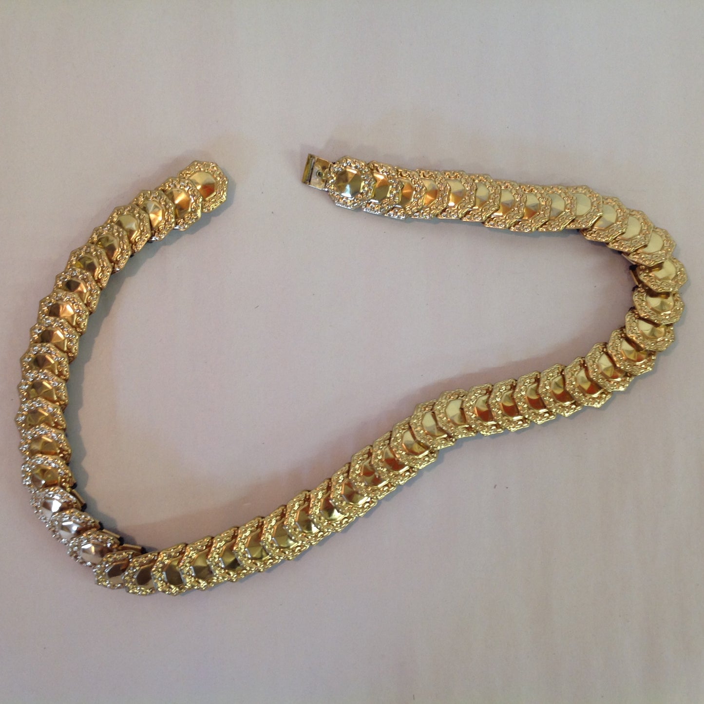 Vintage Gold Tone Women's Reticulated Stretch Belt Octagon Style Coin 30