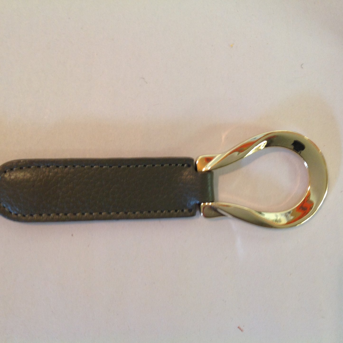 Vintage Women's Olive Green Gold Tone Two Strand Zipper Teeth Enmeshed Snap Closure Belt 32