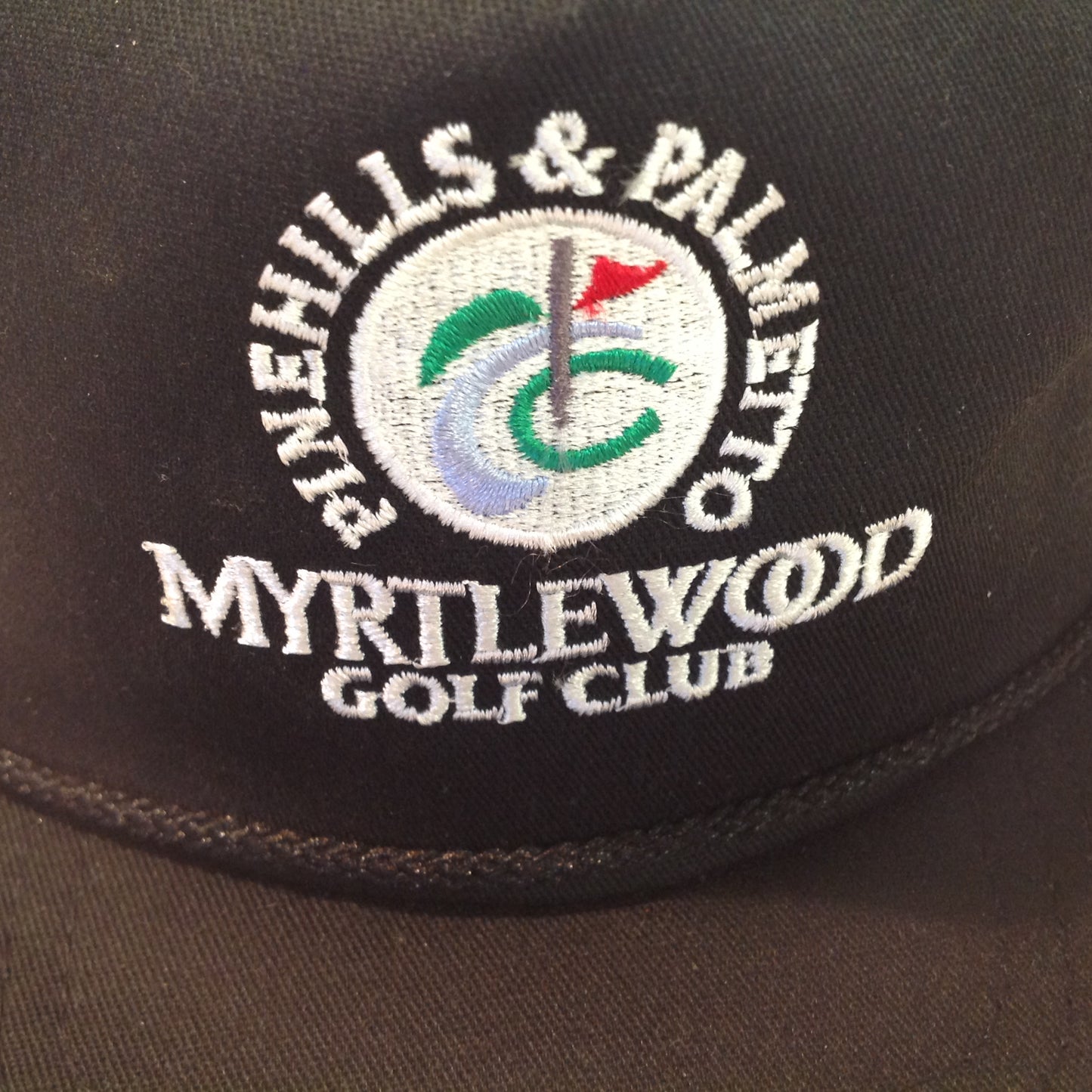 Vintage Cloverdale Pine Hills & Palmetto Golf Courses Myrtlewood Golf Club Myrtle Beach South Carolina Souvenir Black Trucker's Cap