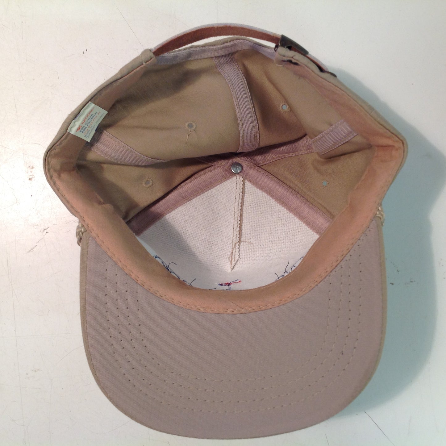 Vintage Yupoong North Brook Golf Club Luxemburg Wisconsin Souvenir Tan Rope Brim Baseball Cap