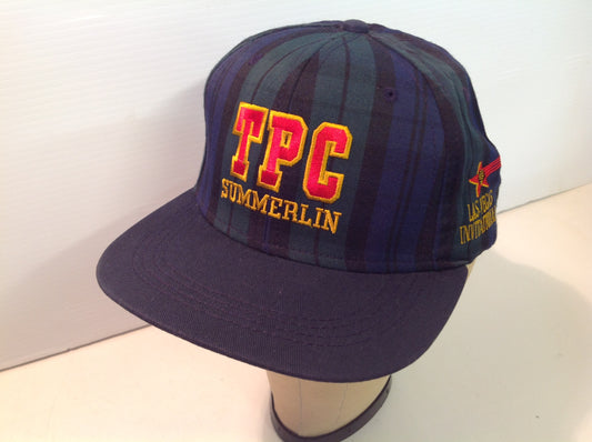 Vintage Imperial Headwear Tournament Players Club Summerlin Las Vegas Valley Nevada Golf Club Souvenir Las Vegas Invitational Tournament Blue Green Tartan Baseball Cap