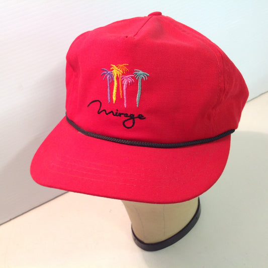 Vintage Souvenir Mirage Hotel Casino Las Vegas Nevada Red Baseball Cap