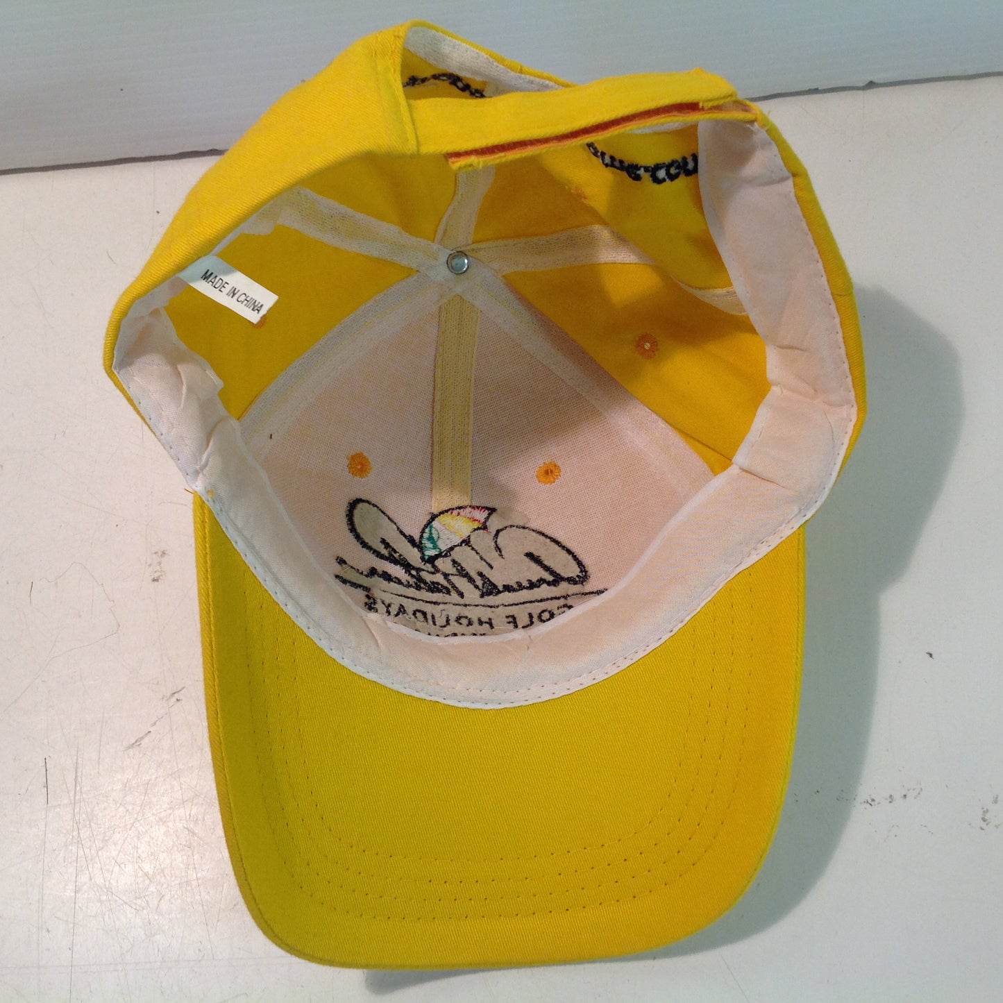 Vintage Souvenir Arnold Palmer Golf Holidays by Wyndham Foursome Golf Tournament Greensboro North Carolina Yellow Baseball Cap