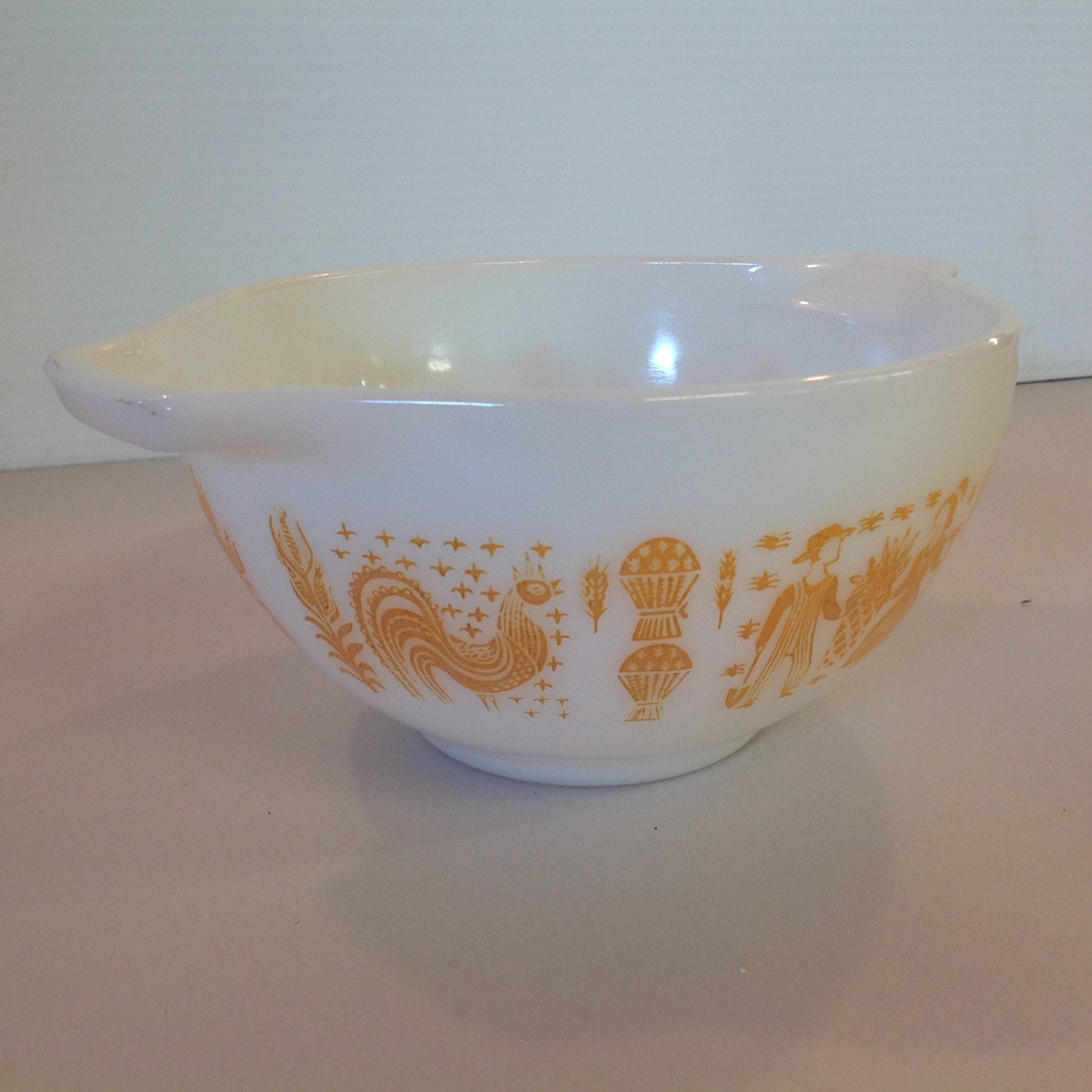 Vintage Rare 4 Piece Pumpkin Amish Butter Print Pyrex Bowl Set