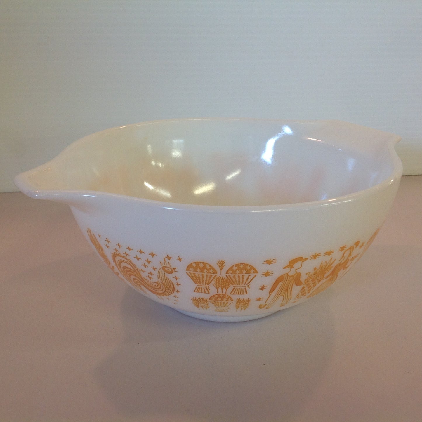 Vintage Rare 4 Piece Pumpkin Amish Butter Print Pyrex Bowl Set