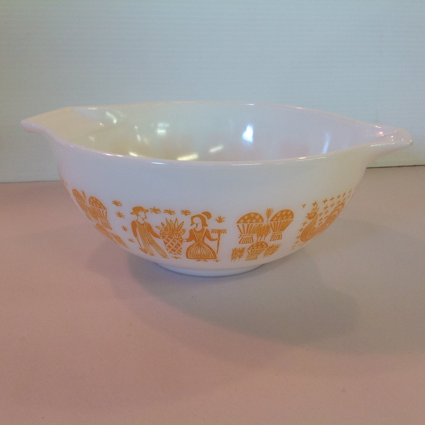 Vintage Rare 4 Piece Pumpkin Amish Butter Print Pyrex Bowl Set