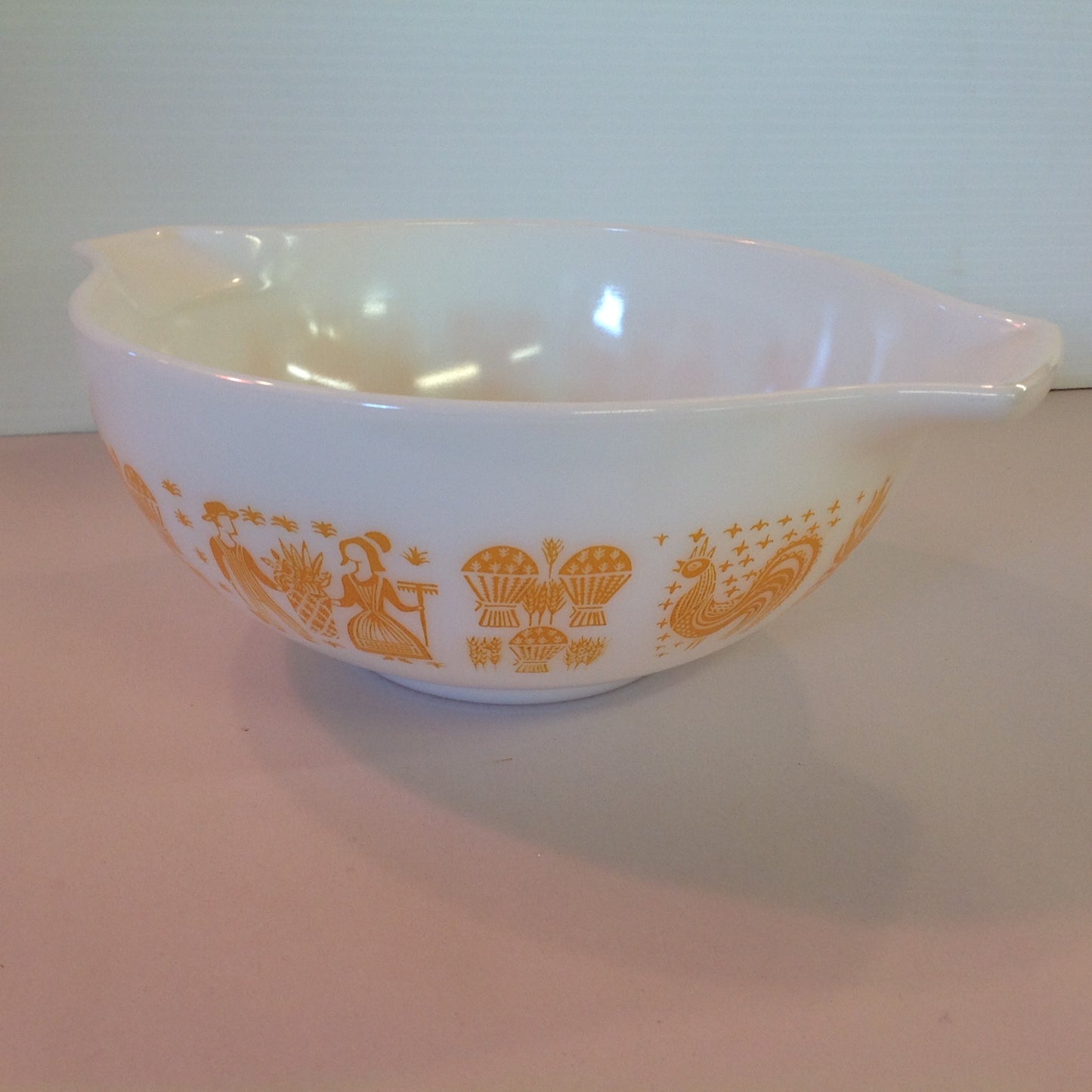 Vintage Rare 4 Piece Pumpkin Amish Butter Print Pyrex Bowl Set