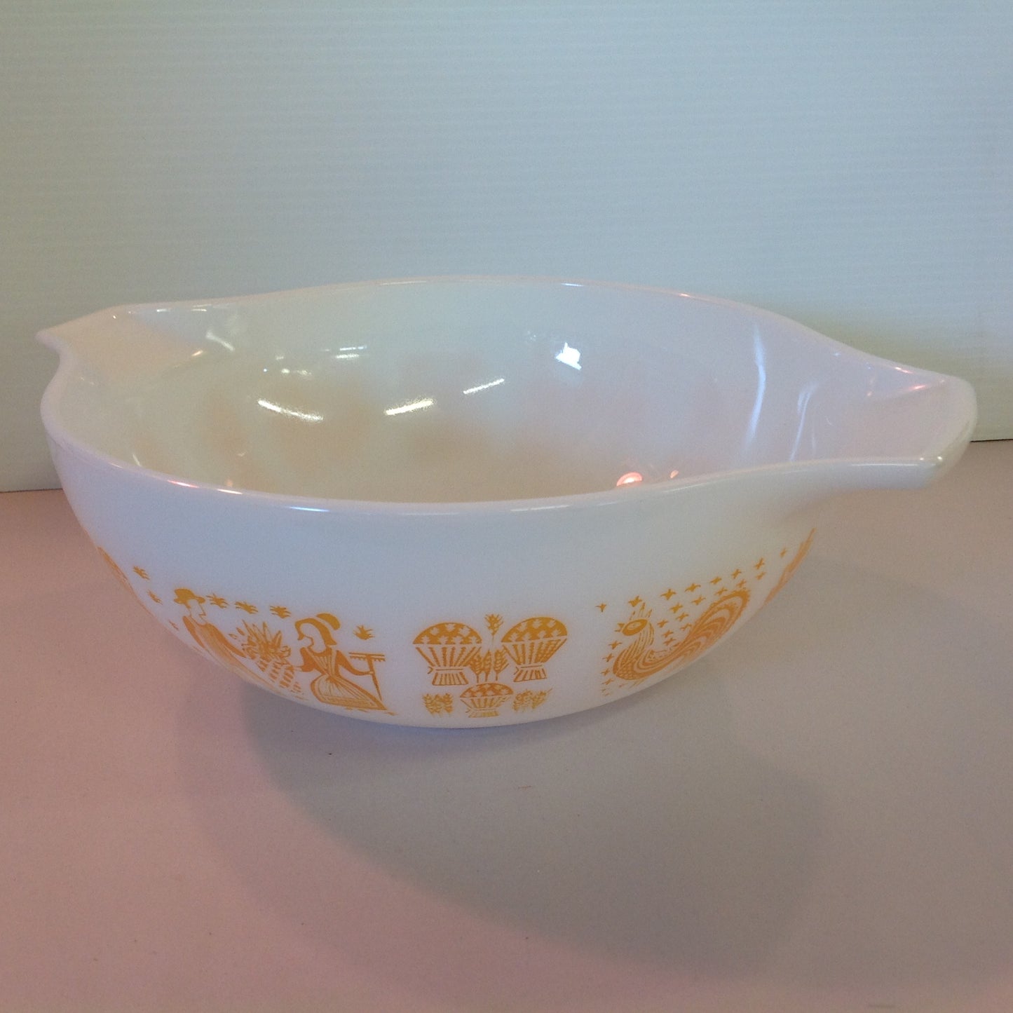 Vintage Rare 4 Piece Pumpkin Amish Butter Print Pyrex Bowl Set