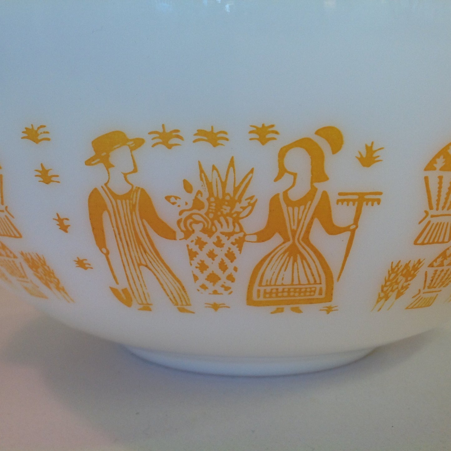 Vintage Rare 4 Piece Pumpkin Amish Butter Print Pyrex Bowl Set