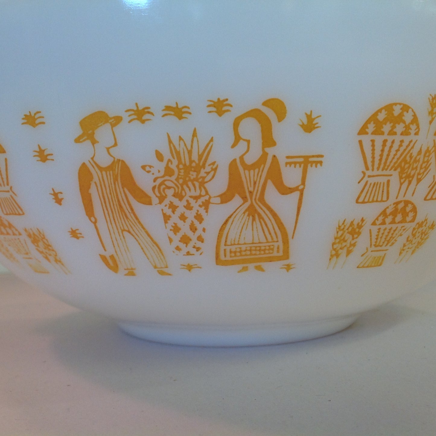 Vintage Rare 4 Piece Pumpkin Amish Butter Print Pyrex Bowl Set
