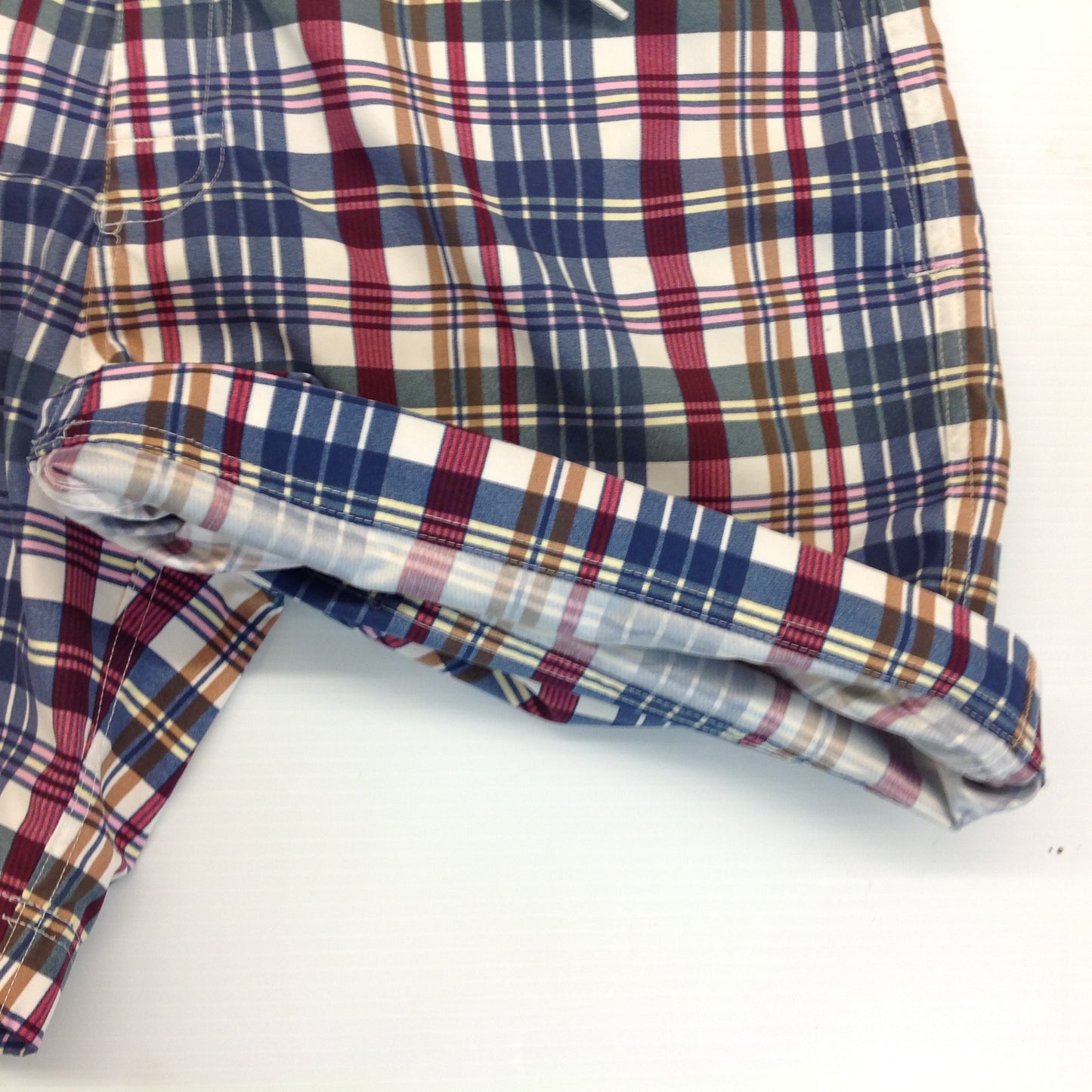 Vintage Brooks Brothers 346 Men's Large Plaid Swim Trunks Shorts Bathing Suit Bermuda Style