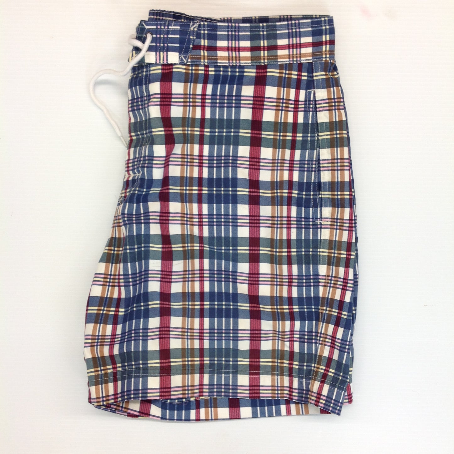 Vintage Brooks Brothers 346 Men's Large Plaid Swim Trunks Shorts Bathing Suit Bermuda Style