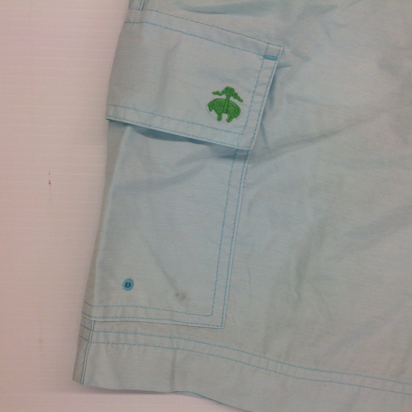 Vintage Brooks Brothers 346 Swim Trunks Shorts Pale Blue Bathing Suit Men's Large