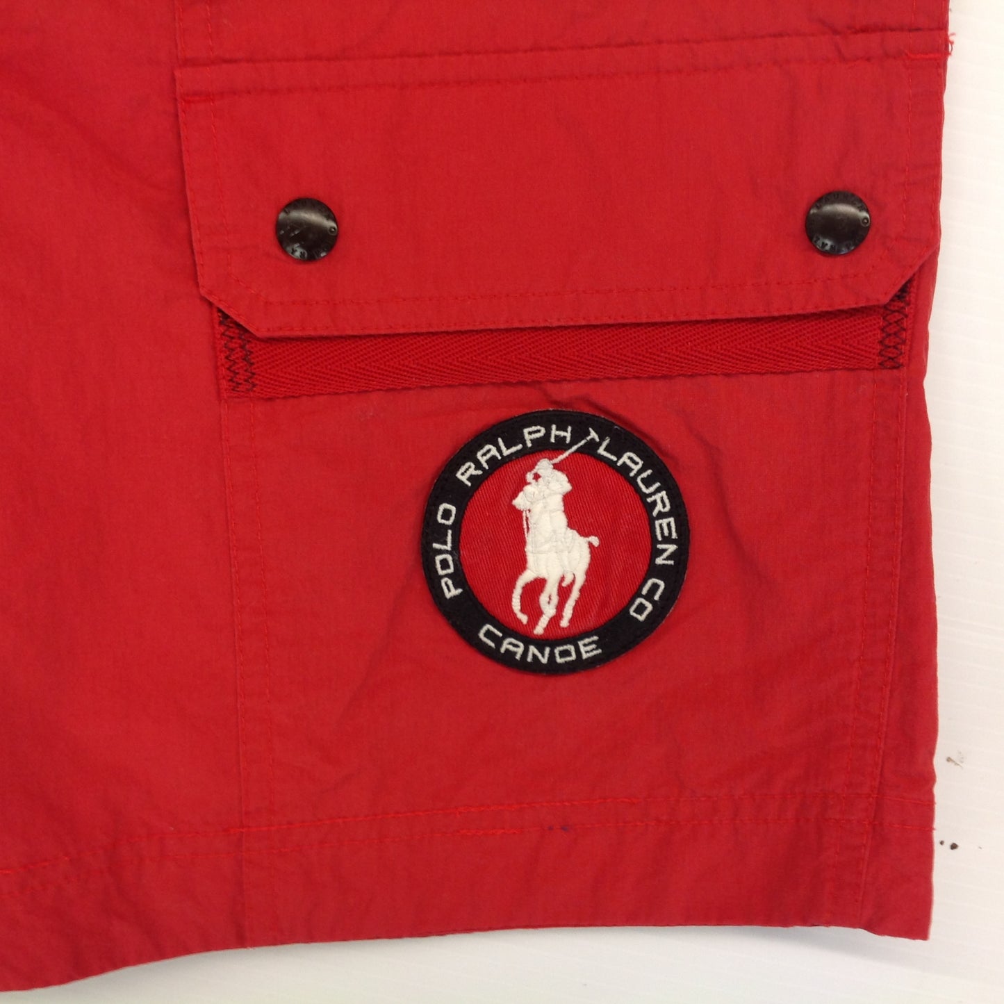 Vintage Polo by Ralph Lauren Red Men's XL C1 Class Canoe Slalom Swim Trunks Board Shorts Bathing Suit