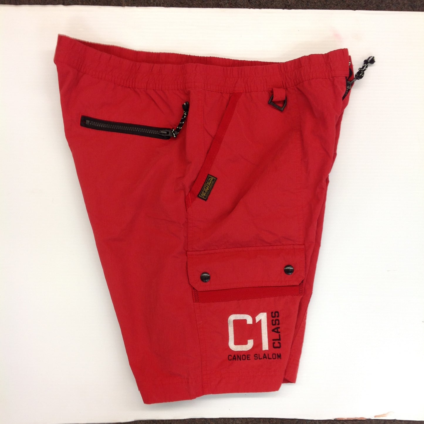 Vintage Polo by Ralph Lauren Red Men's XL C1 Class Canoe Slalom Swim Trunks Board Shorts Bathing Suit
