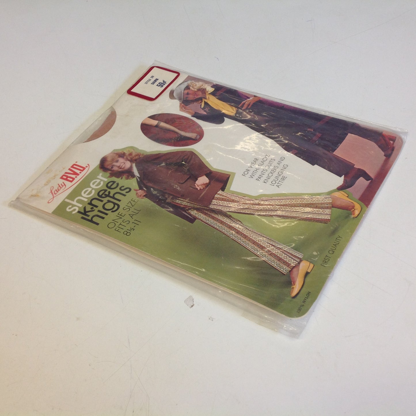 Vintage 1970's NOS Lady B.V.D. Sheer Knee Highs Nylon One Size Fits 8 1/2-11 Style 59 Dawn