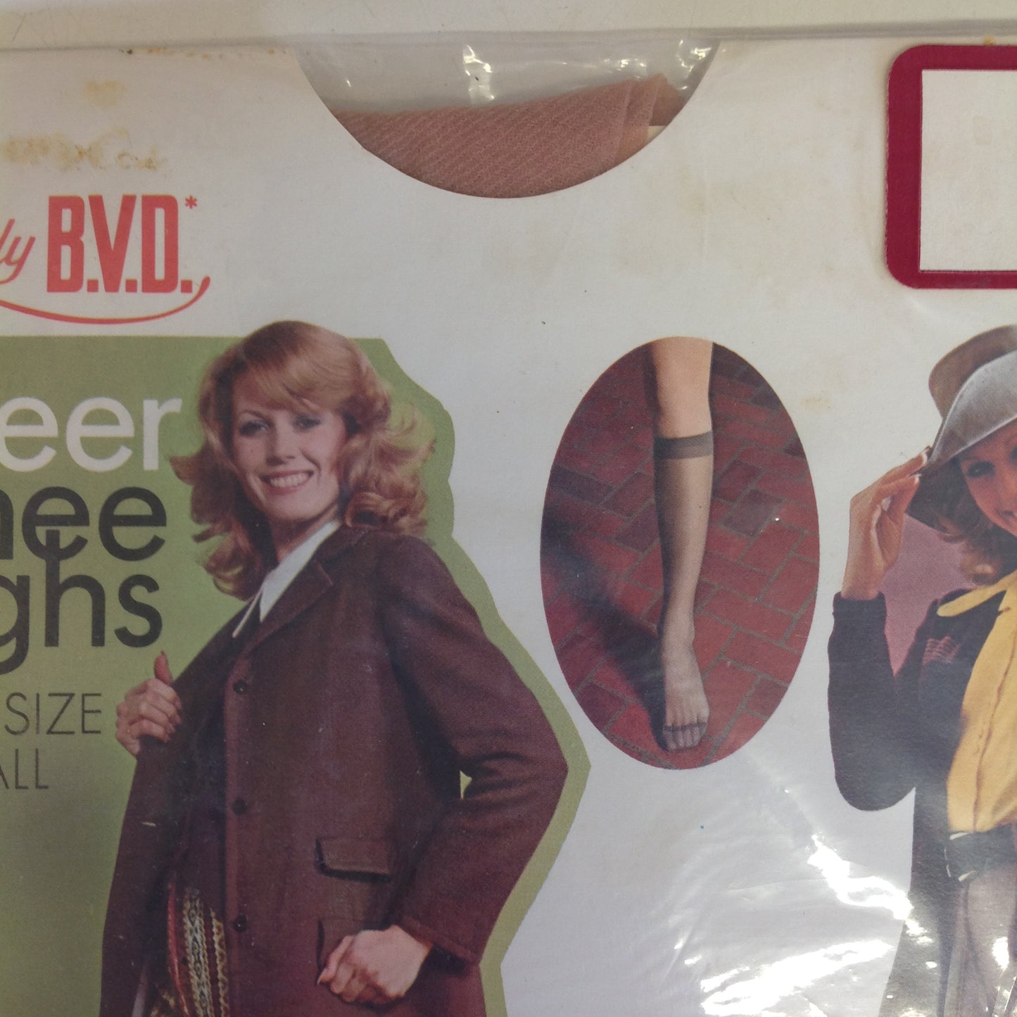 Vintage 1970's NOS Lady B.V.D. Sheer Knee Highs Nylon One Size Fits 8 1/2-11 Style 59 Dawn
