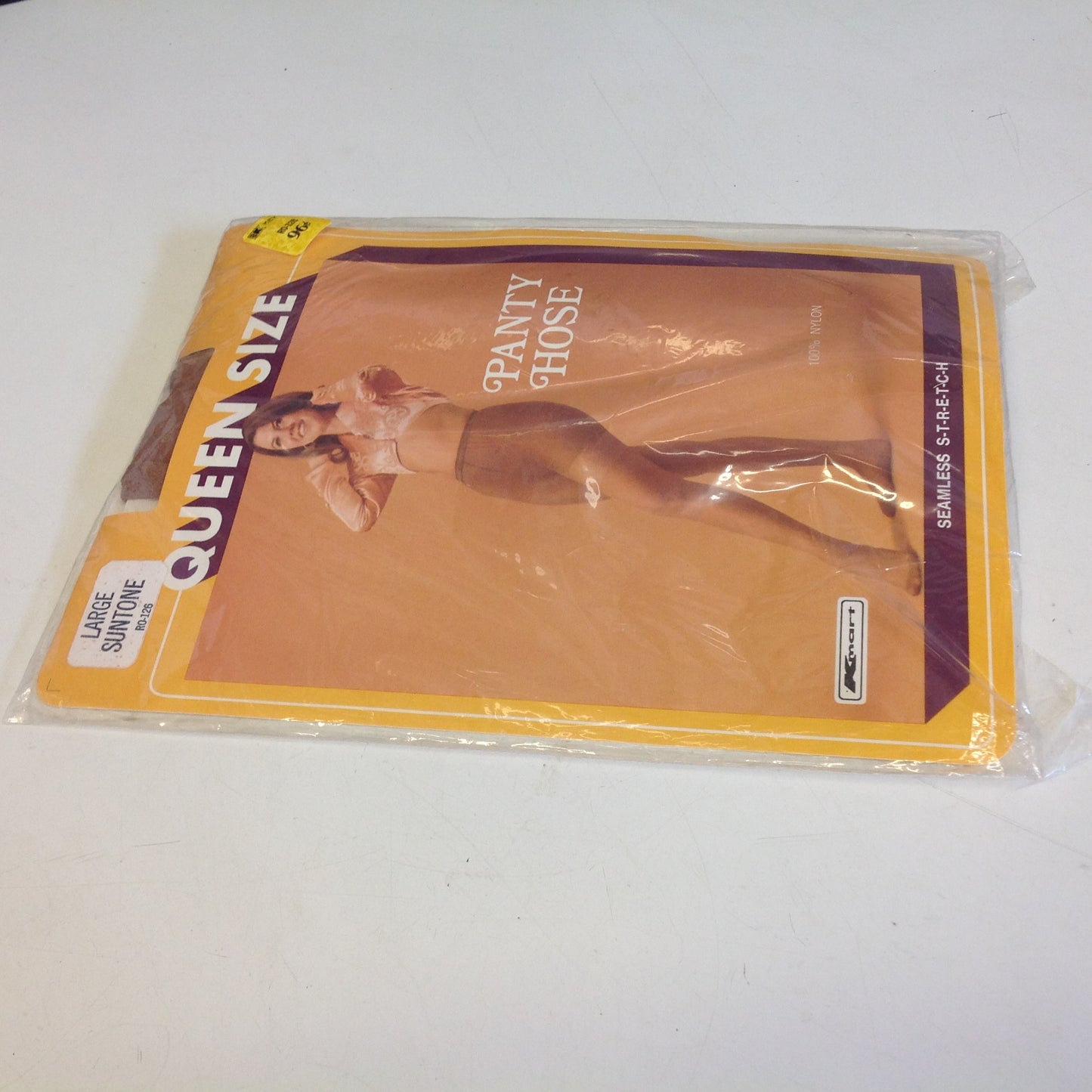 Vintage 1980's NOS K-Mart Queen Size Large Suntone 100% Nylon Pantyhose Seamless Stretch