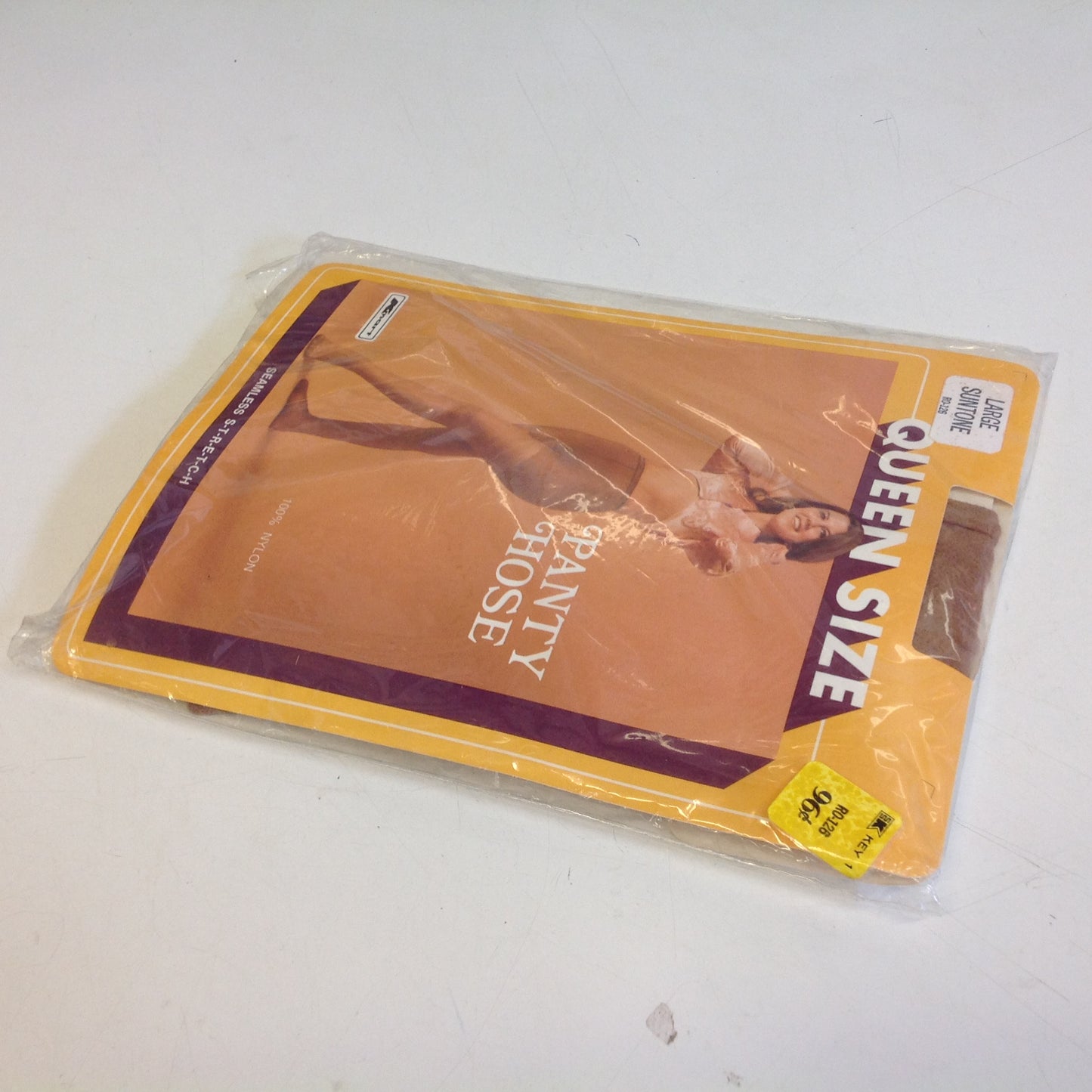 Vintage 1980's NOS K-Mart Queen Size Large Suntone 100% Nylon Pantyhose Seamless Stretch