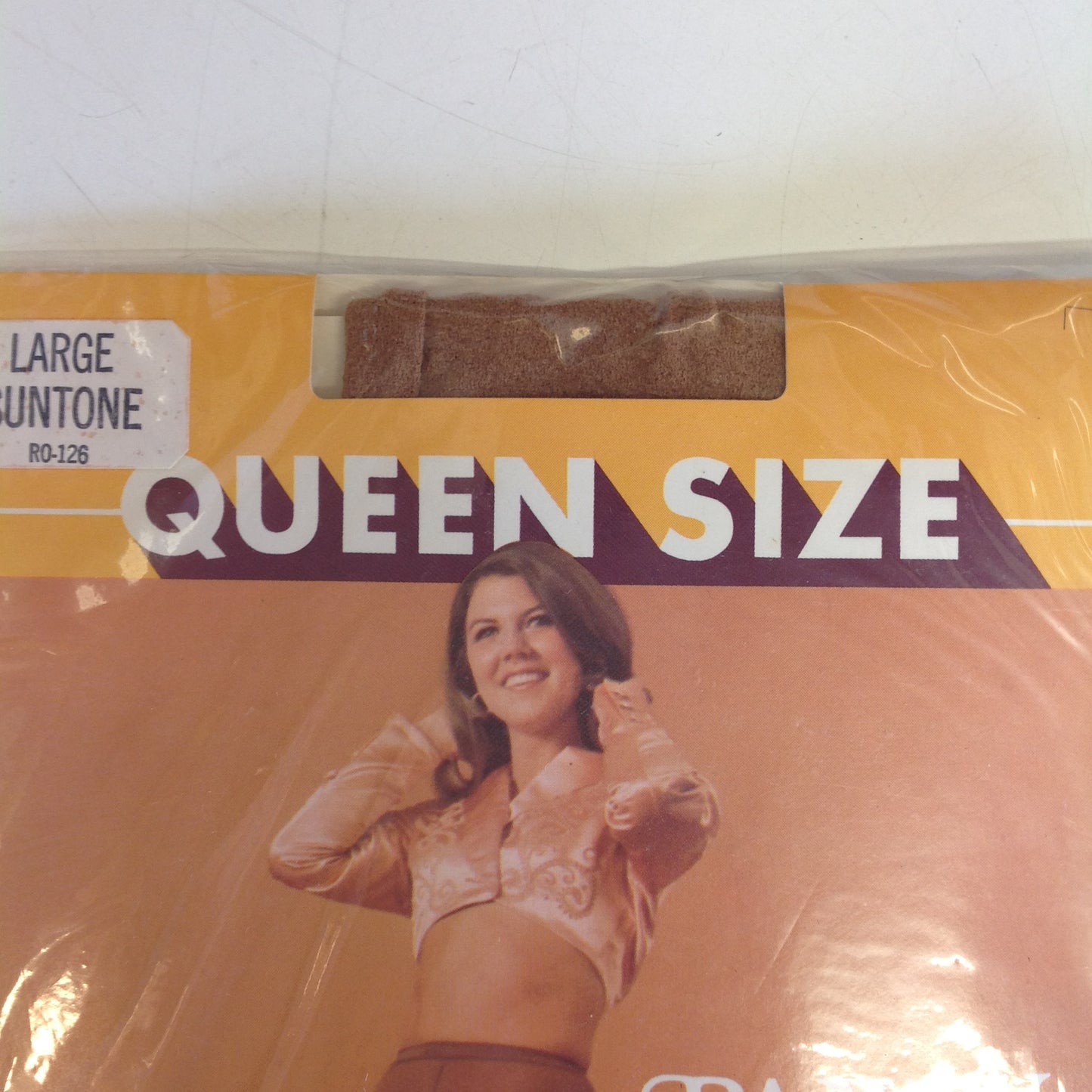 Vintage 1980's NOS K-Mart Queen Size Large Suntone 100% Nylon Pantyhose Seamless Stretch