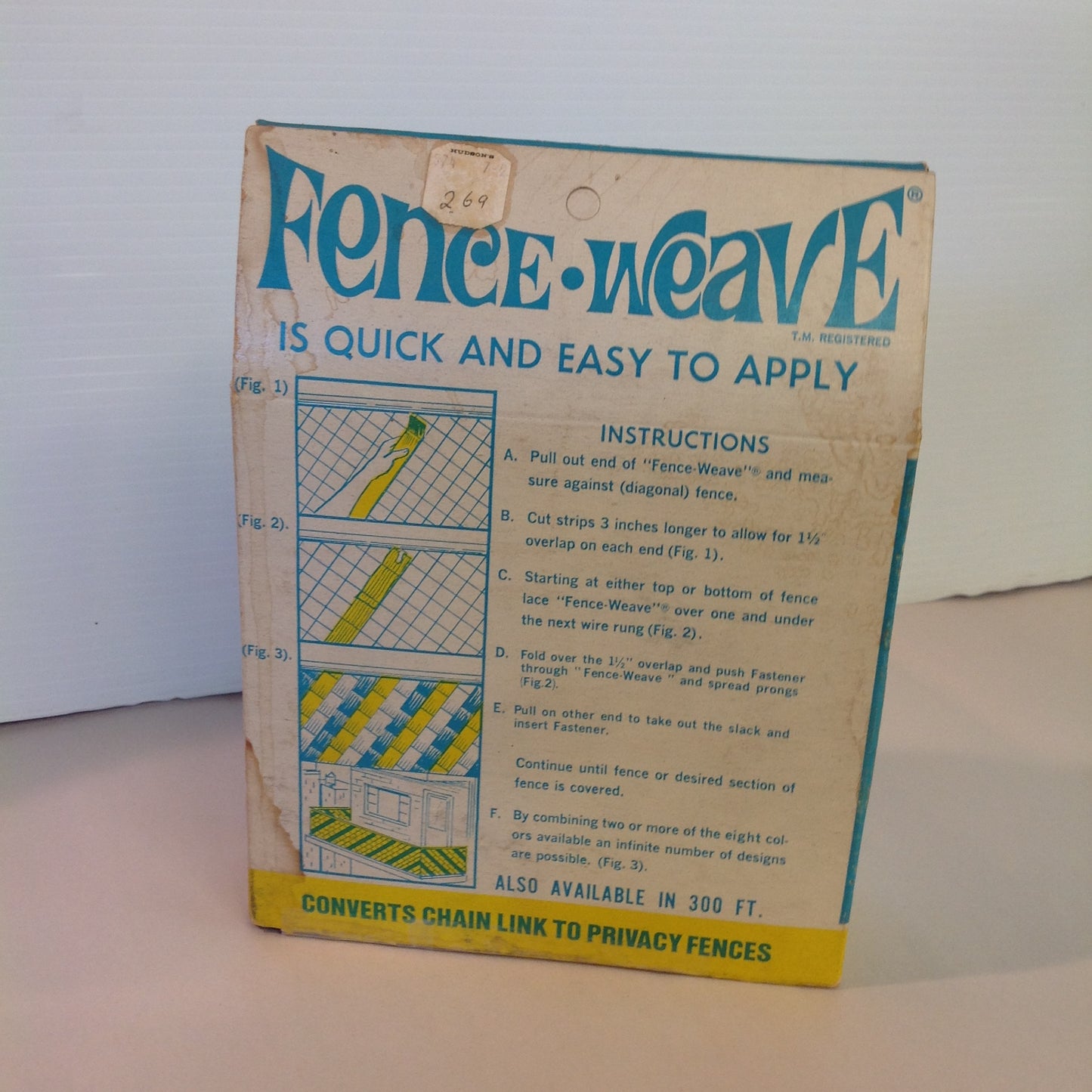 Vintage Mid Century NOS Patrician White Fence-Weave Chain Link Privacy Fence 100 Foot Roll