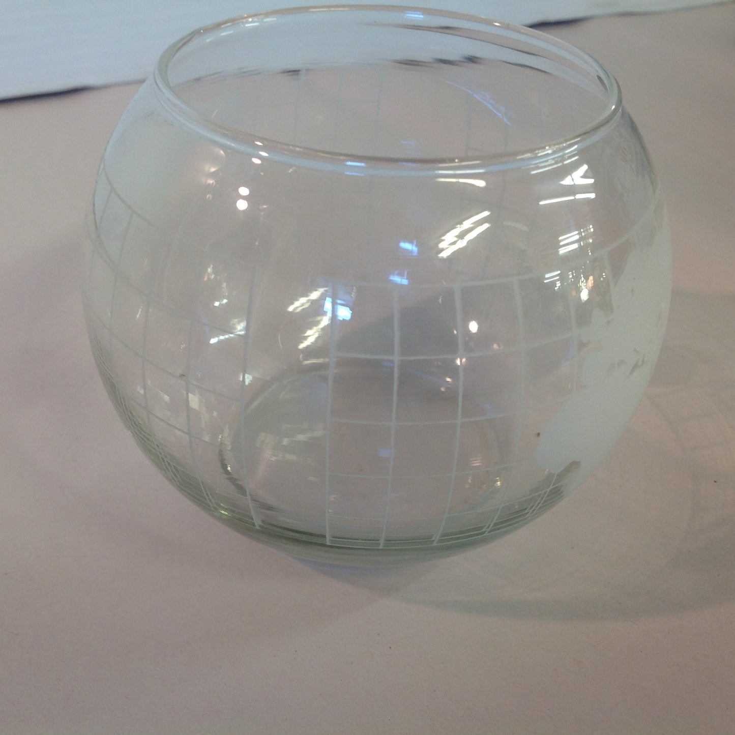 Vintage 1979 NOS Flambuoyants Floating Flame Candle Glass Bowl White Globe Image