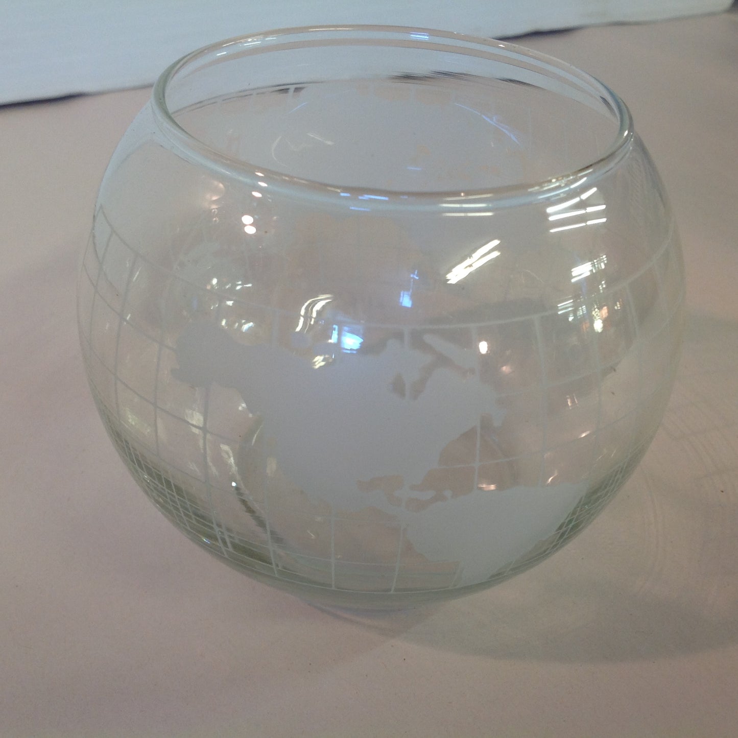 Vintage 1979 NOS Flambuoyants Floating Flame Candle Glass Bowl White Globe Image